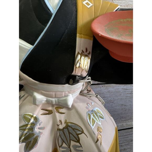 Japanese Hakata Doll Samurai Warrior Kuroda Bushi Yari Spear Fukuoka 9" VTG 80's - Picture 2 of 5